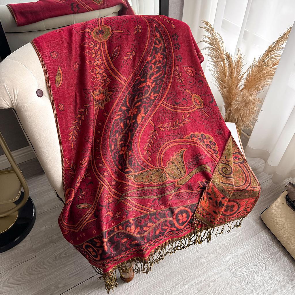 Qinghai Xizang To Yunnan Travel Scarf Imitation Cashmere Shawl Scarf Women'S Fringed Air Conditioner Versatile Scarf