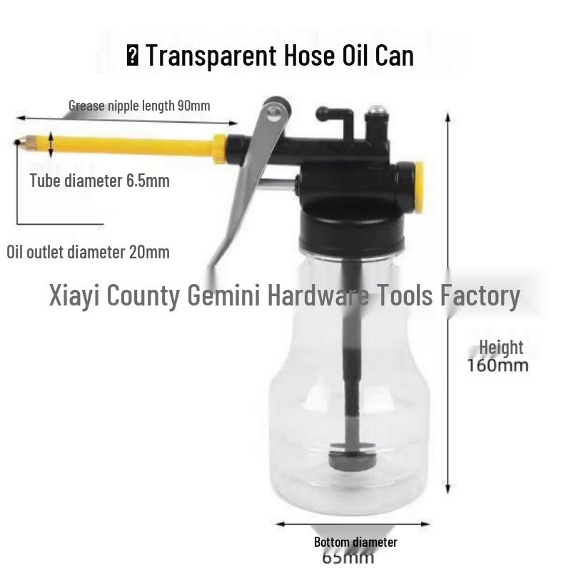 High-Pressure Transparent Plastic Oil Can with Long Nozzle