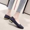 Women Flats Slip On Flat Gold Pointed Toe Casual Shoes Plaid Boat Shoes Metal Heels Female Shoes Shallow Ladies Footwears Size42