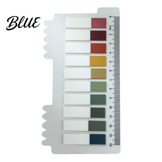Planner Accessories for Organization Index Sticker Tabs with Built-in Scale Ruler Morandi Color Transparent Professional File Sorting PET Page
