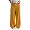 Corduroy Pants For Women Casual Elastic Waist Straight Leg Pants Loose Comfy Trousers With Pockets