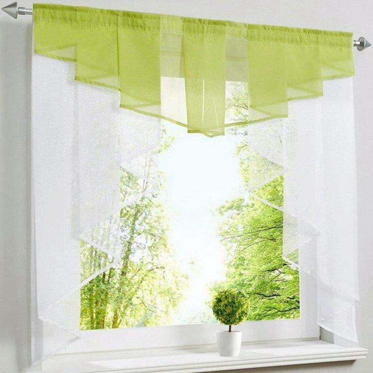 European Simple Curtains, Pole-Type Folding Envelope-Type Multi-Color Embroidered Window Screens, Simple High-Density Yarn