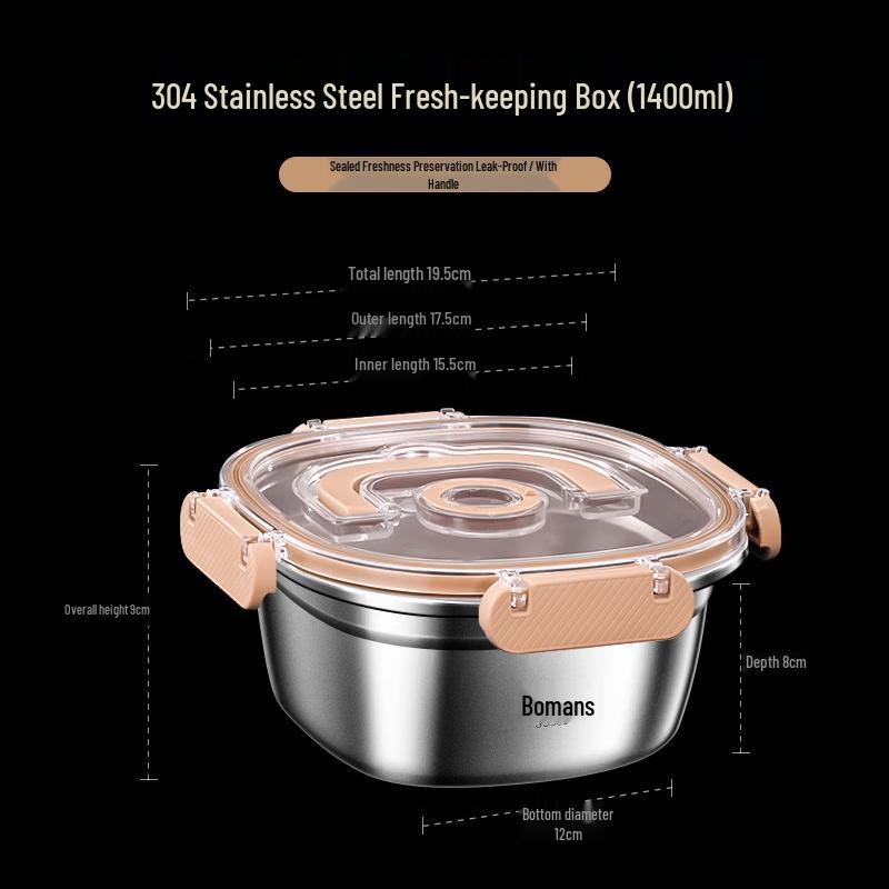 cmaos 304 Stainless Steel Portable Food Container with Handle