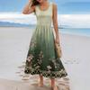 Ladies' Floral Summer Casual and Fashionable Sleeveless Long Dress