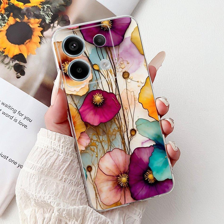 For Xiaomi Poco X6 Pro PocoX6 Elegant Floral Butterfly Phone Case For Poco X 6 X6Pro Soft Silicone TPU Cases