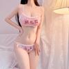 Sex lingerie sexy passion midnight charm bed cute pink three-point suit SM lace edge slave girl