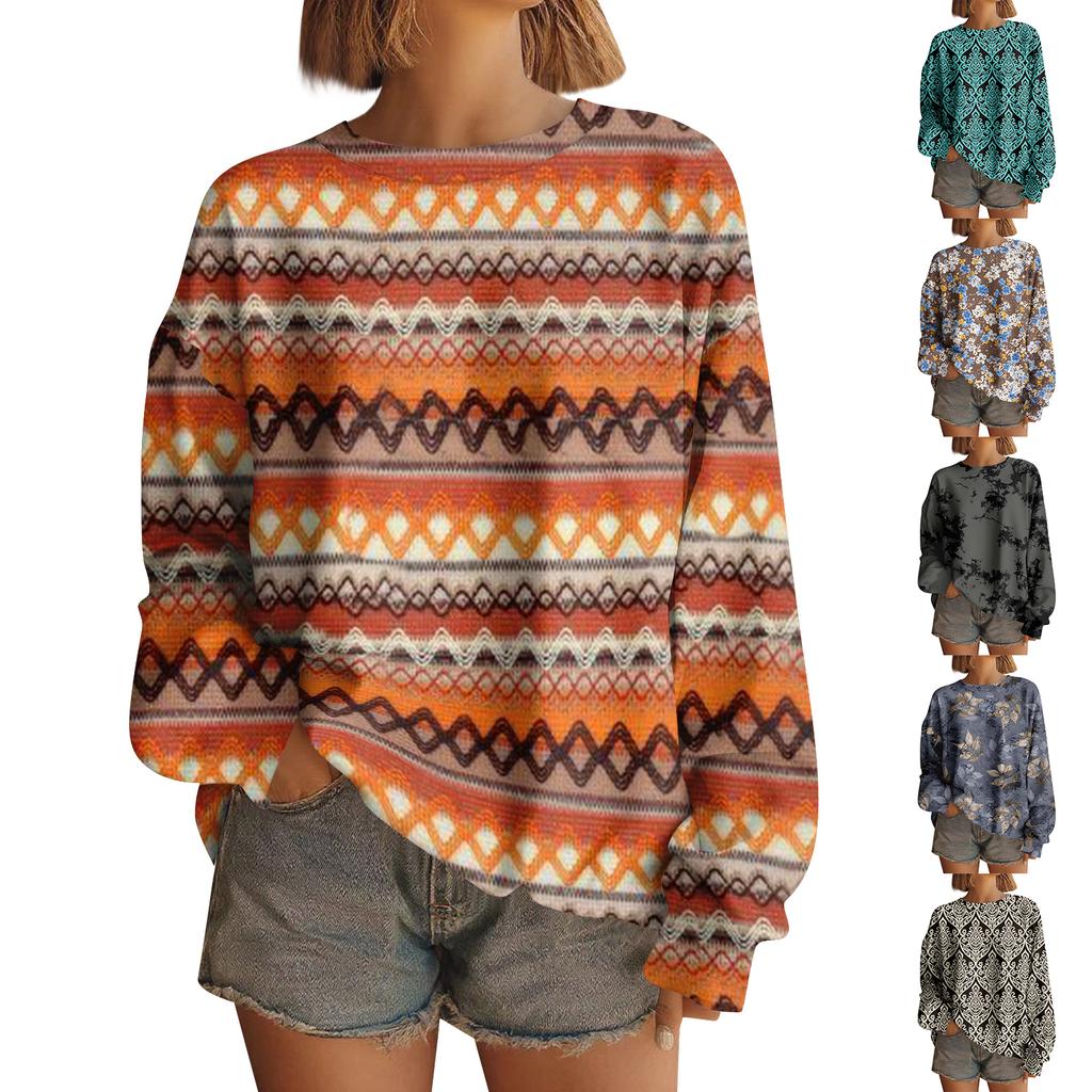 Women  Tops Women's Long Sleeve Sweatshirt Casual Crewneck Loose Fit Pollover Fleece Tops