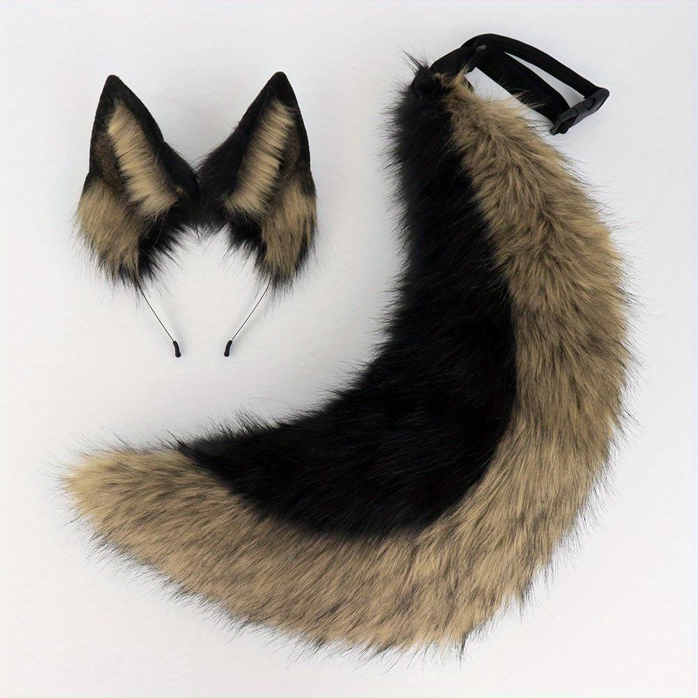 

Новый набор пушистых ушей и хвоста, вдохновленный немецкой овчаркой - Косплей повязка на голову с волчьими ушами и реквизит для собачьего хвоста