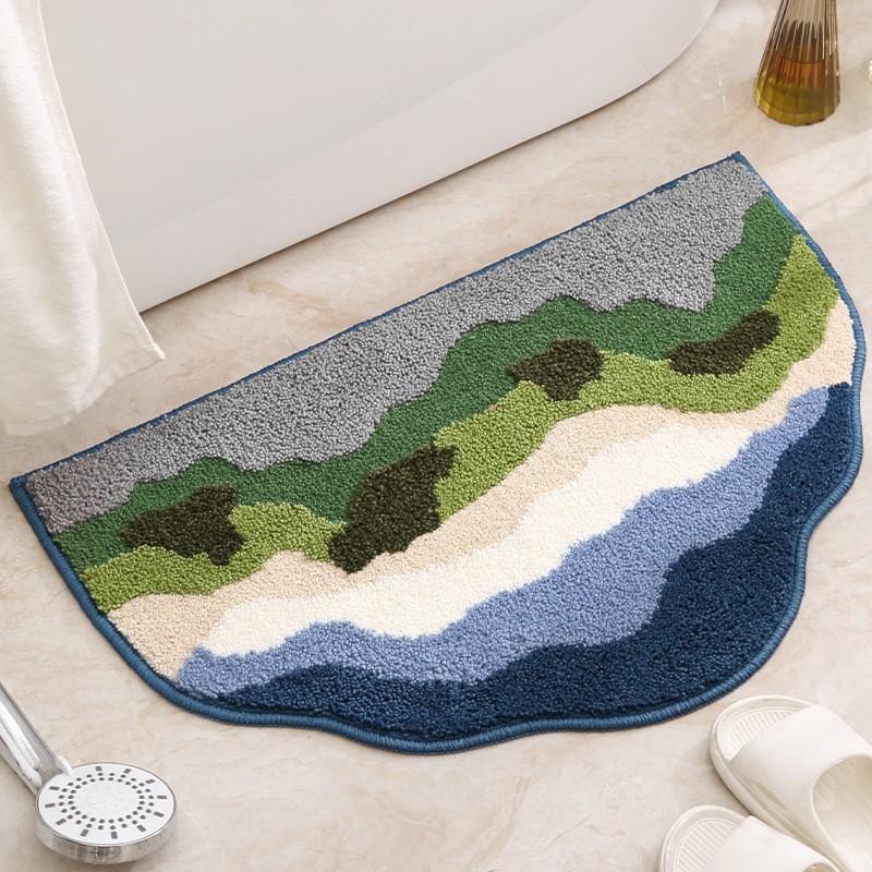 

Ins style Fresh Home Imitation Cashmere Absorbent and Anti slip Floor Mat for Bathroom Entrance 40*60cm
