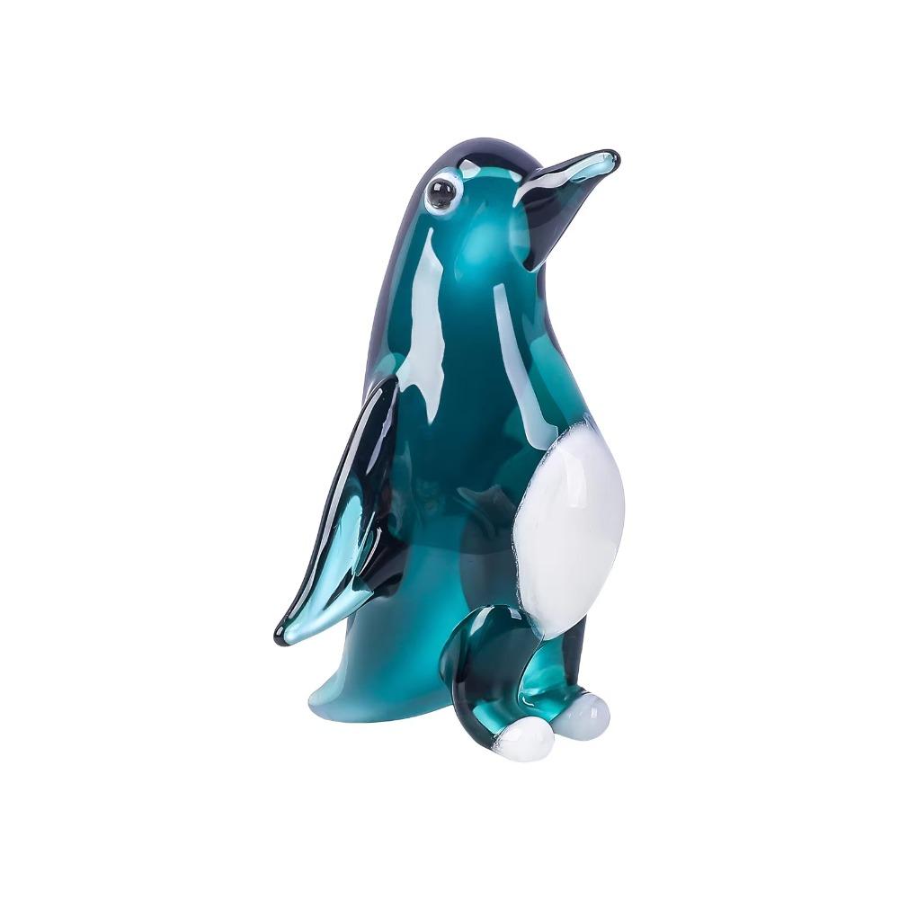 Glass Blown Penguin Figurine Simulated Figurine Collectible Sculpture Ornament Home Table Decor