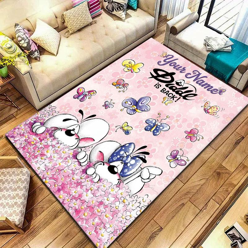Diddl Custom Name Carpet Rug for Living Room Bedroom Home Sofa Decoration,Kids play Non-slip Floor Mat
