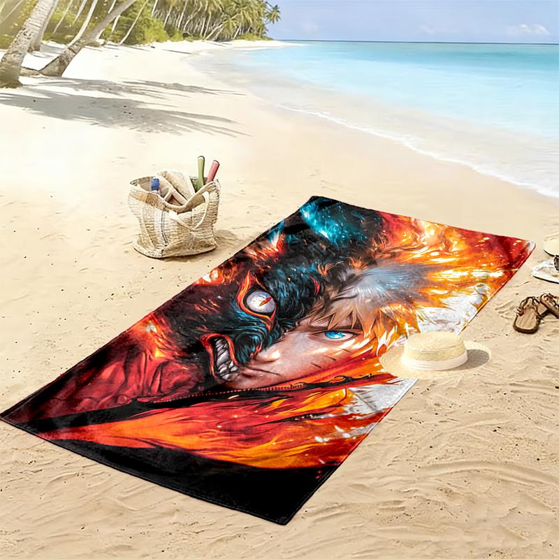 1pc Naruto Beach Towel Ideal Birthday Gift For Family, A Vibrant Beach Towel Suitable for Outdoor Activities