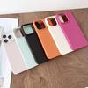 Leather Texture Phone Case for iPhone 11, 12, 13, 14, 16 & 17 - Simple Solid Color, Niche Design, Silicone