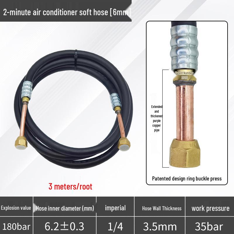 Air Conditioner Copper Connection Hose for Indoor/Outdoor Units - 1HP To 5HP Compatible, Weld-Free Design