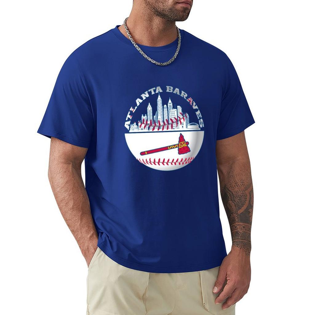Atlanta Baseball Postarzana Koszulka na Dzień Meczu Brave szybkoschnące koszulki koszulki z grafiką męskie koszulki z grafiką hip hop