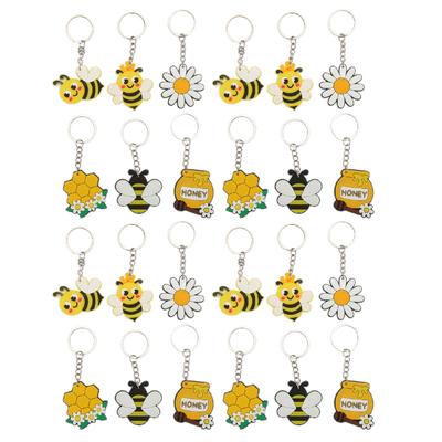 24ks Klíčenka Sedmikráska Včely Kreslená Roztomilá Barevná Kovová Klíčenka na Batoh Tašky na Oblečení Párty
