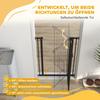 Extra Tall Pet Gate, Indoor Dog Safety Gate, with Cat Flap, Auto Close, 74-80cm Wide - Black