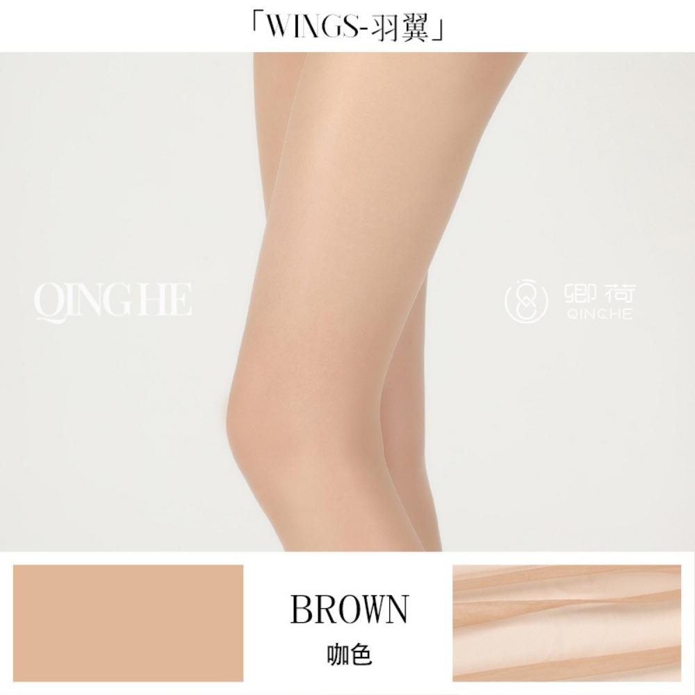 Qinghe Silky Sexy Invisible Stockings Women's Summer Ultra Thin Romper T Crotch Black Silk Toes Transparent Flesh Color Men's Seamless Cover