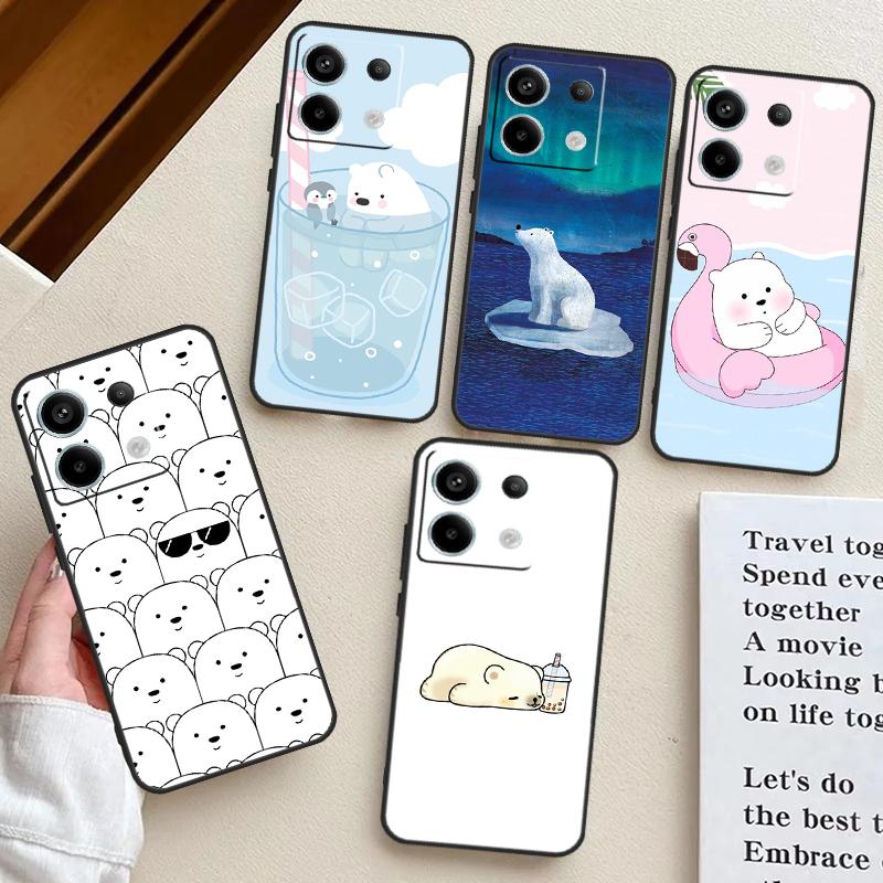 Cute Polar Bear Case For Redmi Note 12 9 10 11 13 Pro Plus 9S 10S 11S 12S Cover For Redmi 12 10C 12C 13C