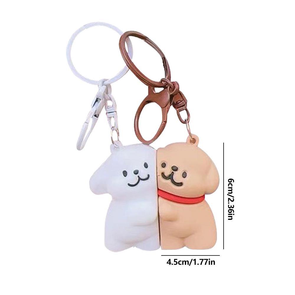 

Puppy Keychain Magnetic Key Chain Cartoon Pendant Animal Keychain Dog Keychain Schoolbag Pendant Car Key Ring Bags Cute Widgets білий