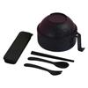 Complete Microwave Ramen Set Includes Bowl Cover Strainer Utensils Spoon Chopsticks Fork For Convenient Meals