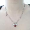 821WEBSERVICE Twinkle Cubic Heart Necklace (red)