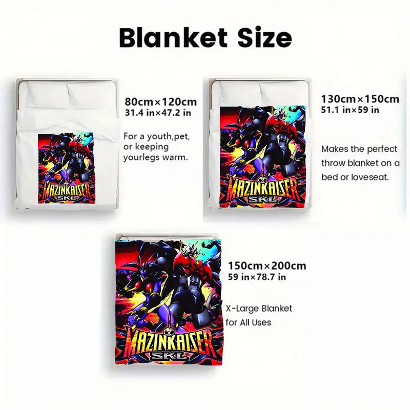 Mazinger Z 2D Flat Pattern Flannel Blanket High quality All Seasons Warmth and Comfort Perfect for Christmas Gifts.MMT0918559