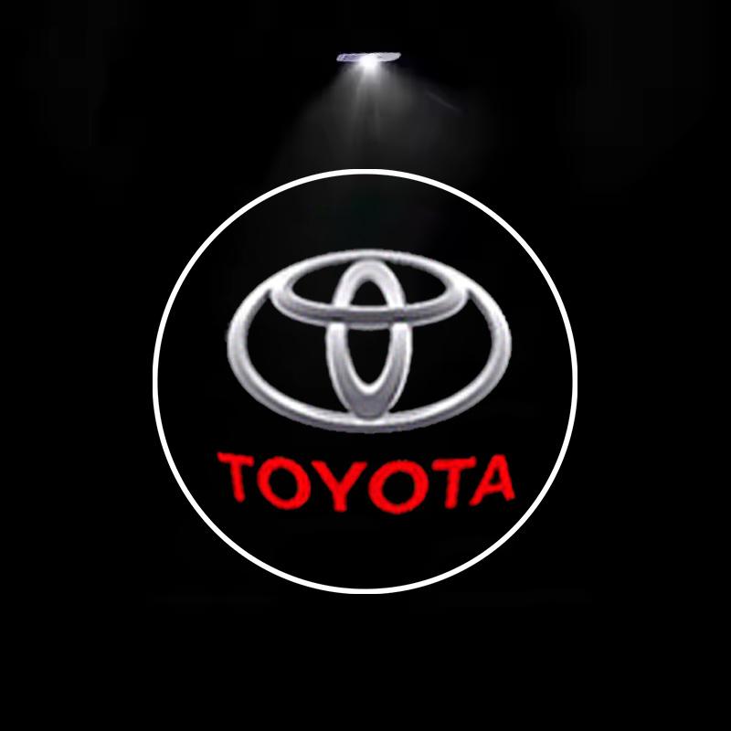 2pcs Led Car Door Welcome Light Projector Lamp Accessories For Toyota GR Corolla Yaris Aygo Prius RAV4 Crown CHR Camry Auris TRD