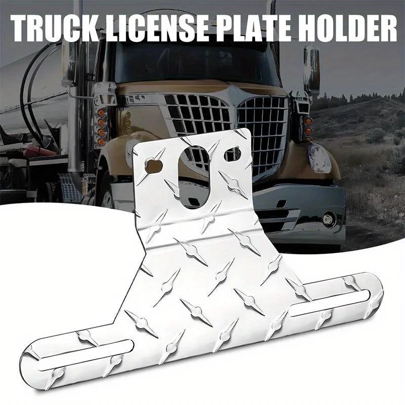 Aluminum Alloy Truck Trailer Camper License Plate Bracket Mount Stand Holder Number Plate Light Frame Support for Tractor RV
