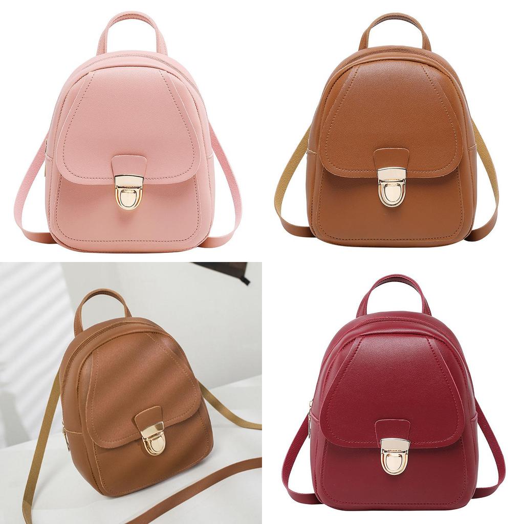 Mini Mochila Feminina Mochila de Couro PU Mochila Escolar Bolsa de Mão Bolsas de Ombro