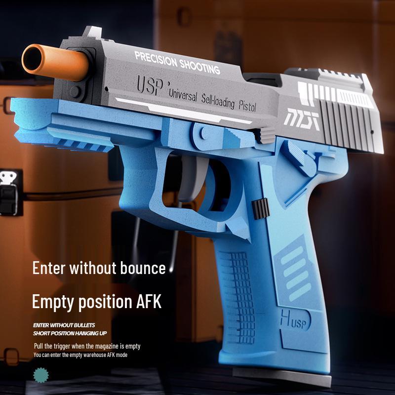 Cross-Border Children's Mechanical Model Pistol Toy: One-Key Ejection & Blowback