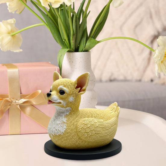 Dog Duck Figurine French Bulldog Corgi Samoyed Dobermann Border Collie Statue Sculpture Home Office Decoration Ornament