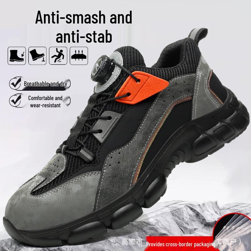 Men's Labor Protection Shoes - Anti-Smash, Anti-Puncture, Soft, Foldable, and Comfortable for Long Hours
