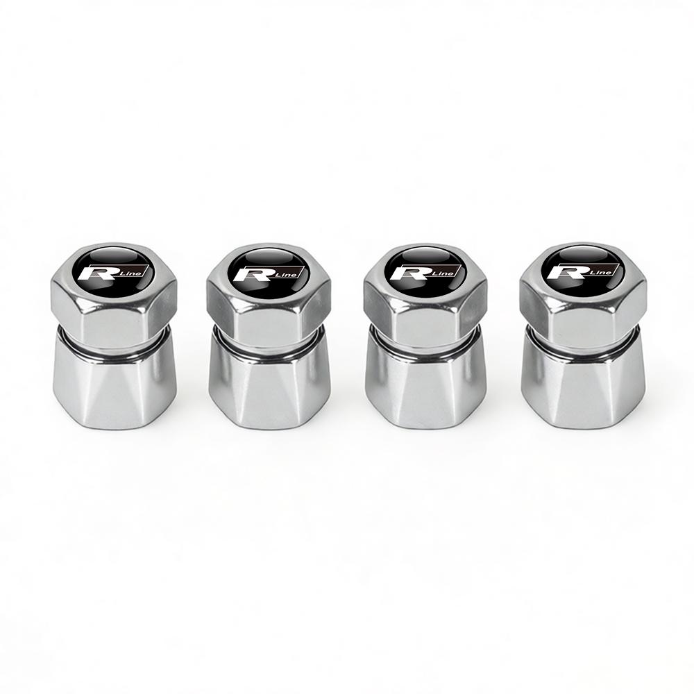 For Volkswagen b44Pcs Aluminum Car Tire Valve Caps Diamond Tyre Valve Airtight Cover Waterproof Dust For VW Jetta Golf EOS New R Auto Accessories