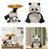Panda Figurine Desk Storage Tray Creative Multipurpose Jewelry Tray for Entrance Table Office Living Room Housewarming Gift
