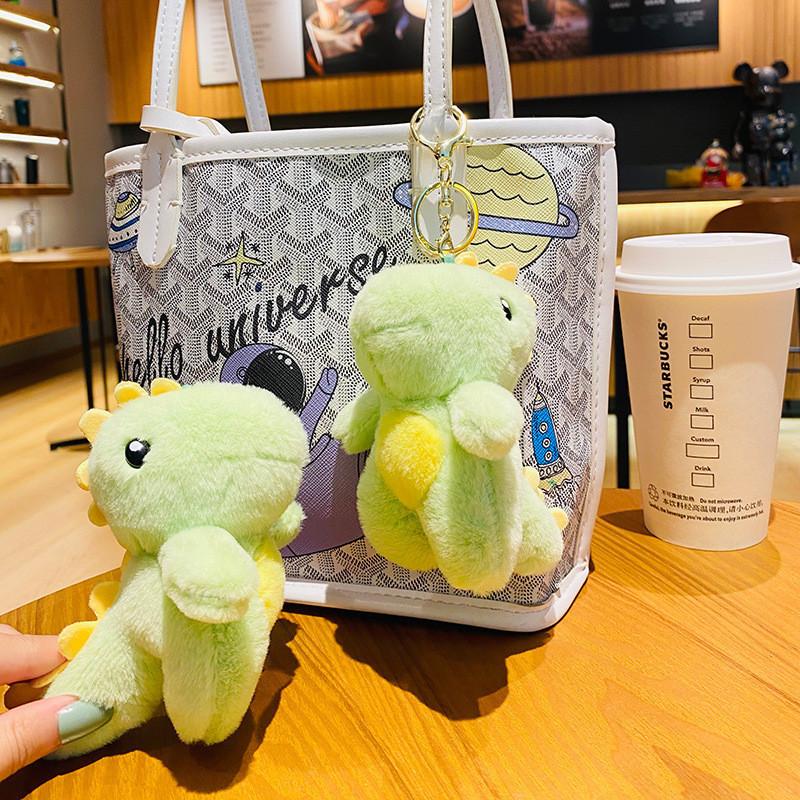 Adorable Plush Dinosaur Keychain Cute Cartoon Charm For Students And Car Keys