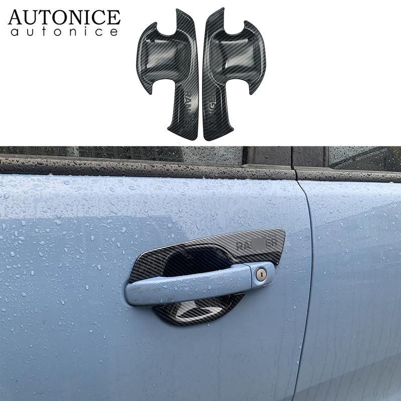Carbon Fiber Color Outer Door Handle Bowl Decorator Cover Trim Fit for Ford Ranger Wildtrak Raptor 2012-