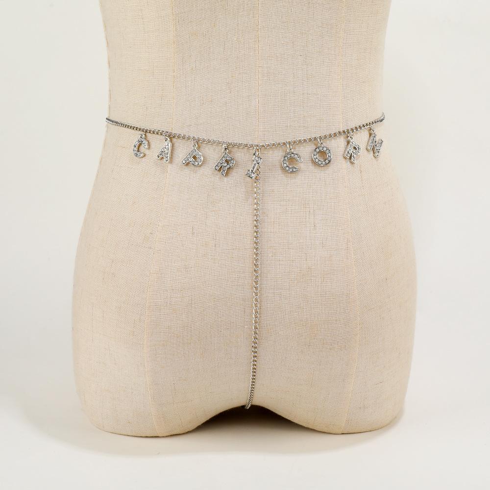 Модная цепочка на талию, многослойная хип-хоп рок-цепочка, многоэлементный алфавитный лоскутный пояс, панк-цепочка для тела