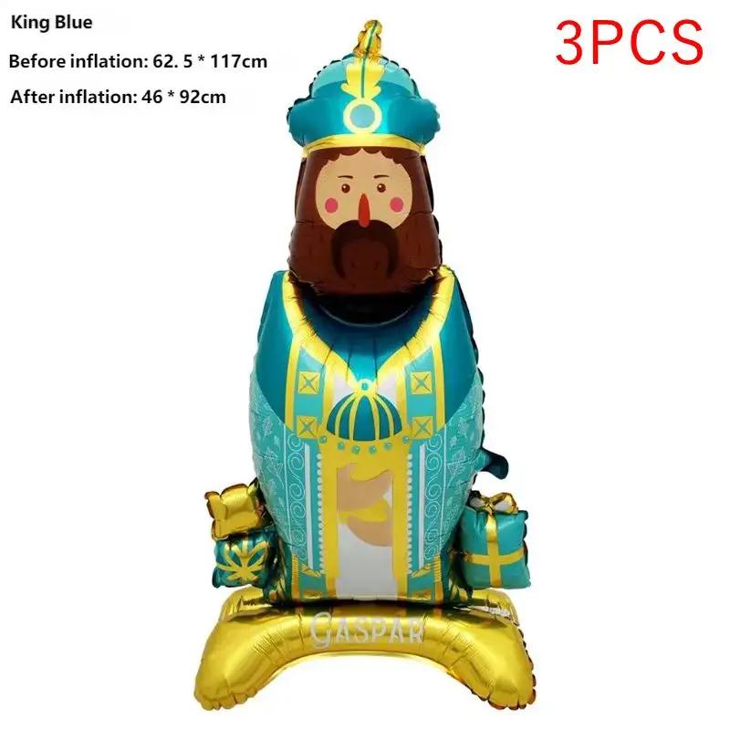 Party Balloons 3 Pieces King Shape Standing Birthday Supplies Christmas Holiday Balloons For Party Planners Christmas Home Shop