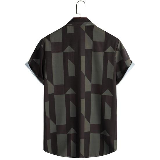 Men Beach Shirt Floral Print Lapel Loose Soft Single-breasted Chest Pocket Short Sleeves