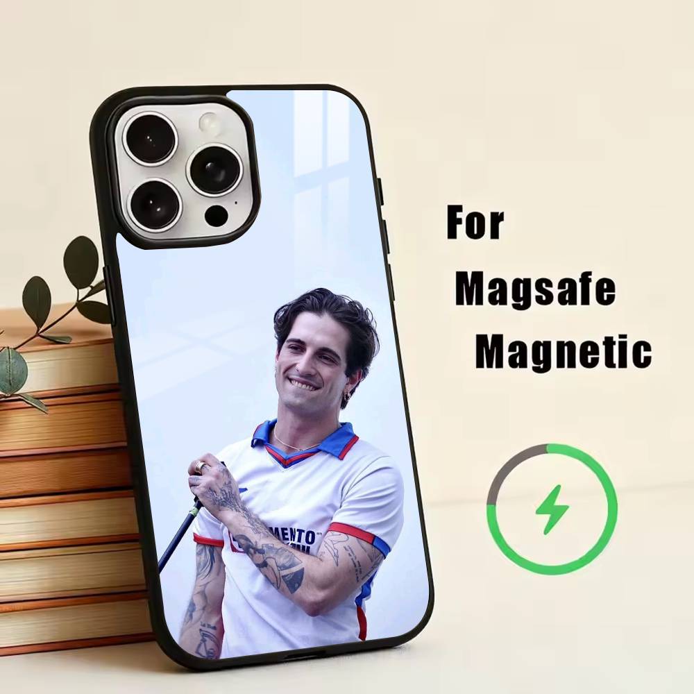 Man-D-Damiano David Phone Case For iPhone17,16,15,14,13,12,11 Plus,Pro Magnetic with Magsafe Wireless Charging