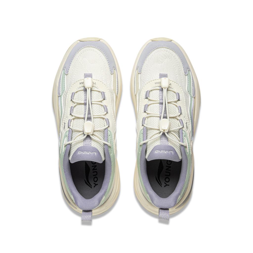 Li Ning Kids Sports Lifestyle Series Yun Chuan Fashion Versatile Low-Top Casual Shoes Kids Sneakers Gel-Yellow Cream-White Purple-Smoke-Blue YKCV014-2