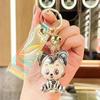 Colorful Acrylic Electroplated Cartoon Doll Keychain Pendant for Bags and Car Keys