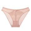 Wholesale French sexy panties ultra-thin hollow mesh lace panties women's bow mid-rise briefs