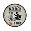 Vintage Wooden Bathroom Sign This Is A Bathroom Not A Cafe Funny Wall Art Rustic Hanging Round Plaque for Farmhouse Restroom
