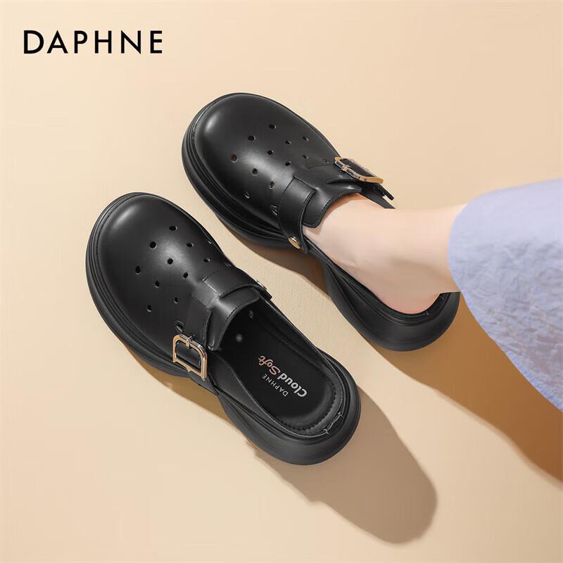 Daphne Women s Perforated Platform Mules 38