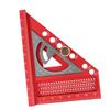 3D Multi Angle Measuring Ruler 0 180 Degree Protractor Aluminum Alloy Anodized Drawing Line Ruler Carpenter Square Red