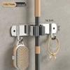 Stainless Steel No-Drill Mop & Broom Wall Mount Hanger