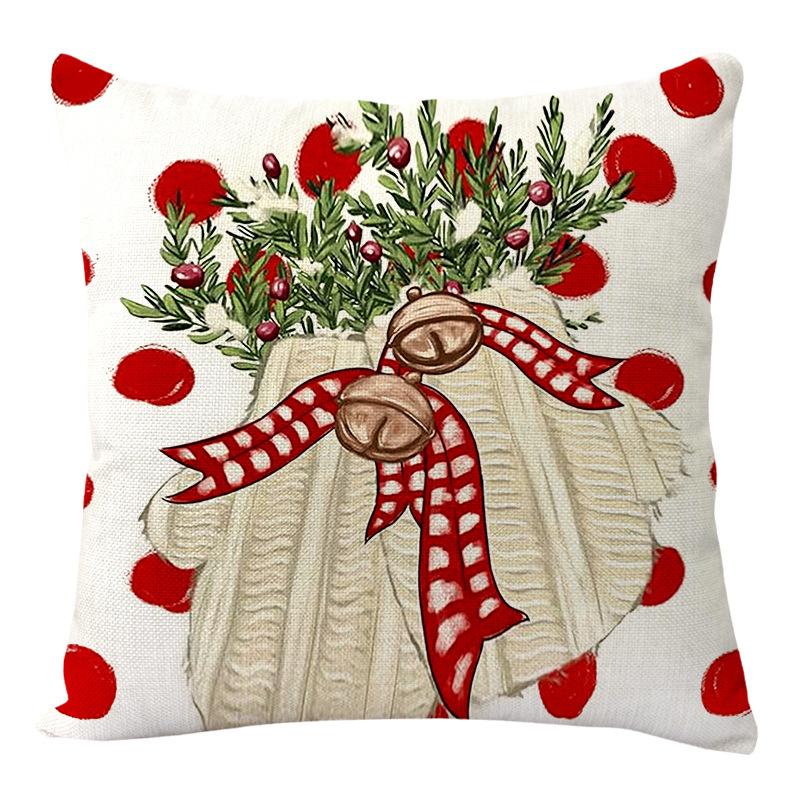 1pc Green Red Christmas Cushion Cover Deer Snowman Durable Cover 2025 New for Home Ornament Xmas New Year Christmas Decoration