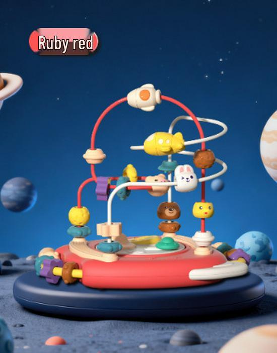 Multifunctional Montessori Bead Stringing & Building Blocks for Toddler Hand-Eye Coordination & Early Education